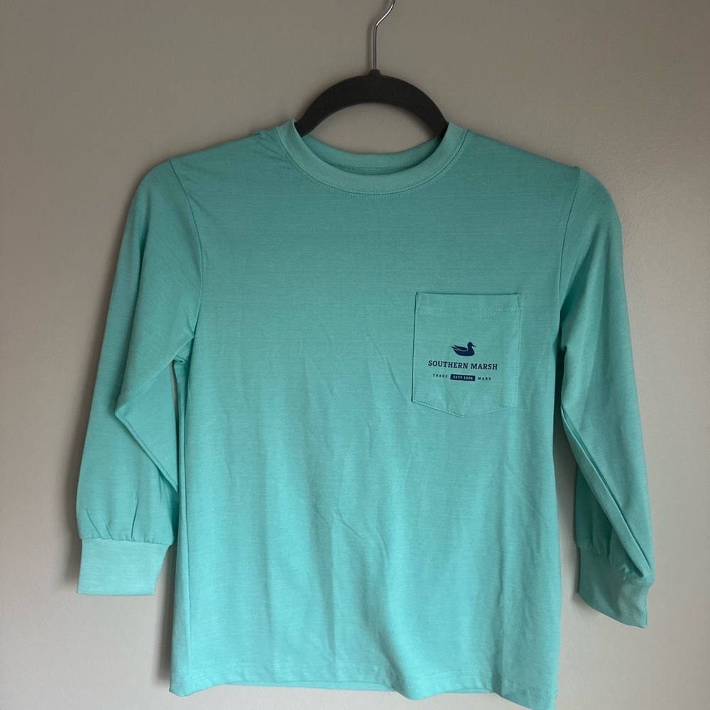 NWT Southern Marsh Boys fieldtec Long Sleeve Shirt Youth Small Antigua Green